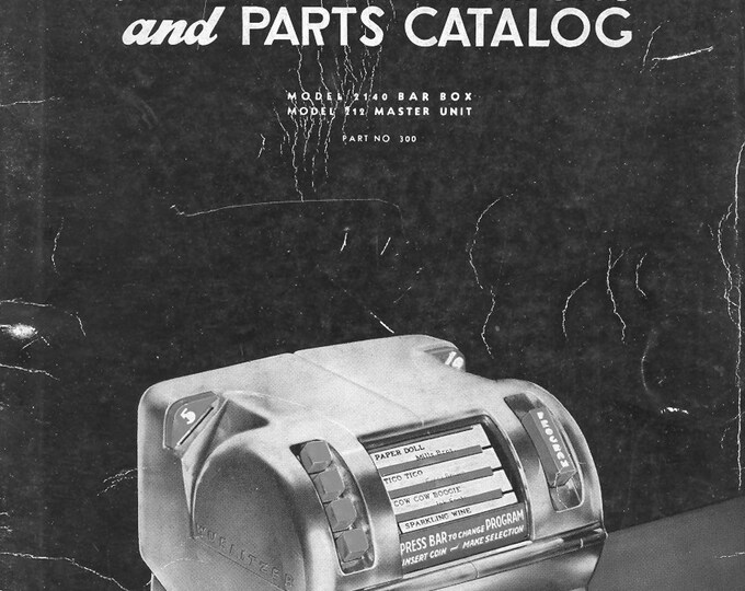 WURLITZER - 2140 - Bar Box  - Operating Instructions - Service Manual - User Manual - Schematic - Parts List