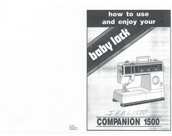 Baby Lock Companion BL1500 Sewing Machine Instruction Manual