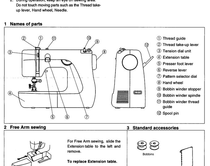 Janome JEM639 Sewing Machine Instruction Manual - User Manual - Complete User Guide