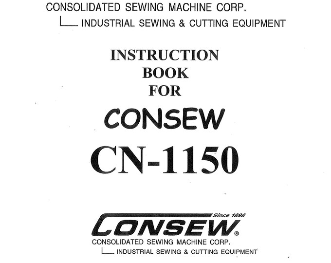 CONSEW CN1150 Sewing Machine Instruction Manual - User Manual - Complete User Guide - English