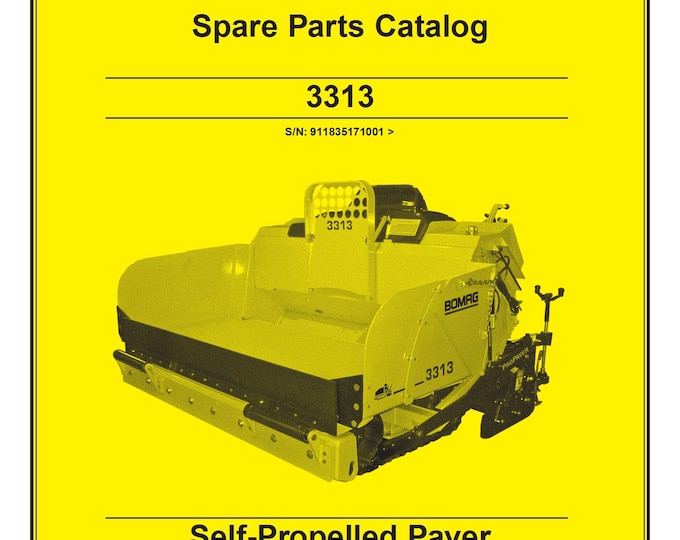 Bomag 3313 Spare Parts Catalog 0852762.a08 - S/N: 911835171001 - English (PDF Download)