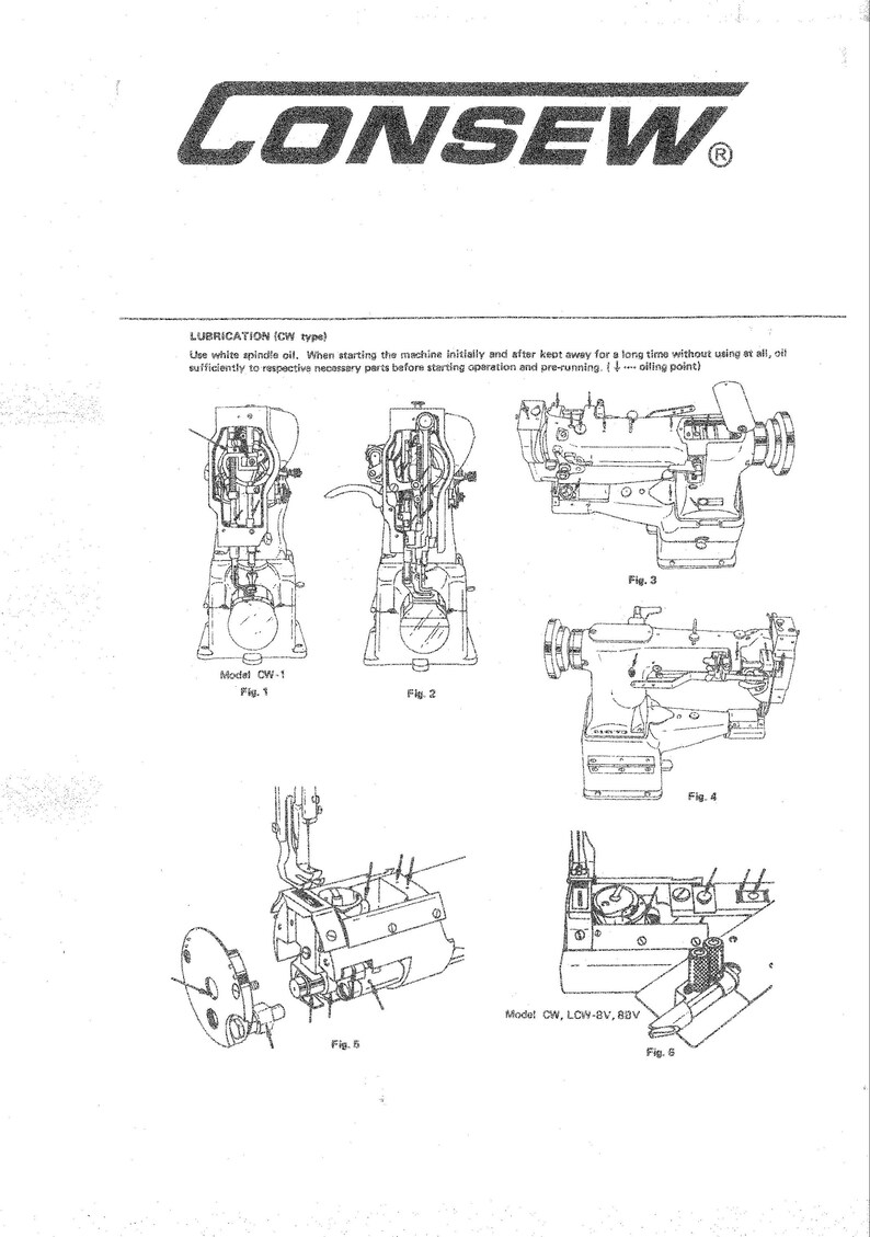 CONSEW 207 Sewing Machine Instruction Manual User Manual Complete User