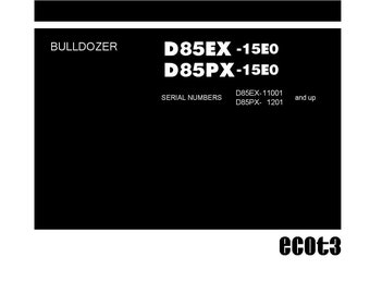 コマツ D85EX/DX85PX-15E0 ブルドーザー ショップマニュアル (PDF)
