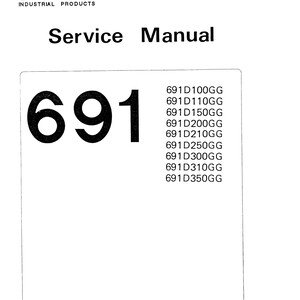 Puede incluir: Una imagen en blanco y negro de un manual de servicio para productos industriales Singer. El manual es para el modelo número 691 y enumera los siguientes modelos: 691D100GG, 691D110GG, 691D150GG, 691D200GG, 691D210GG, 691D250GG, 691D300GG, 691D310GG y 691D350GG. El texto en la parte inferior de la imagen dice: "A Trademark of THE SINGER COMPANY Copyright © 1992 SINGER SEWING MACHINE COMPANY All Rights Reserved Throughout The World"