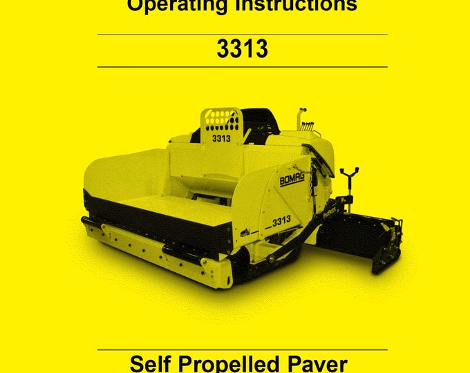 Bomag 3313 Operating Instructions - English (PDF Download)