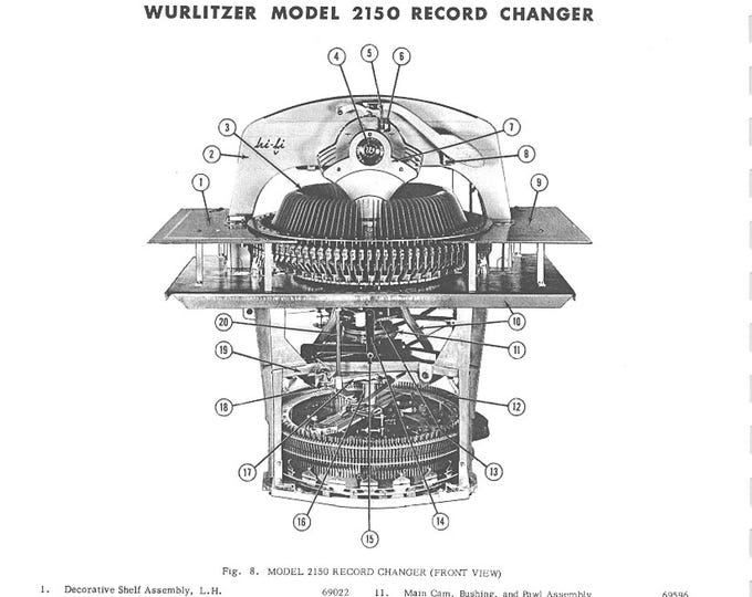WURLITZER - 2150 - Amp Schematic - Operating Instructions - Service Manual - User Manual - Schematic - Parts List