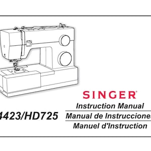 SINGER 4423 Instruction Manual Sewing Machine in English 