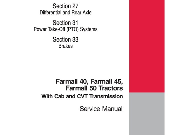 Case Farmall 40, Farmall 45 , Farmall 50 Tractors - Repair Manual - Service Manual-Shop Manual (Pdf Download)