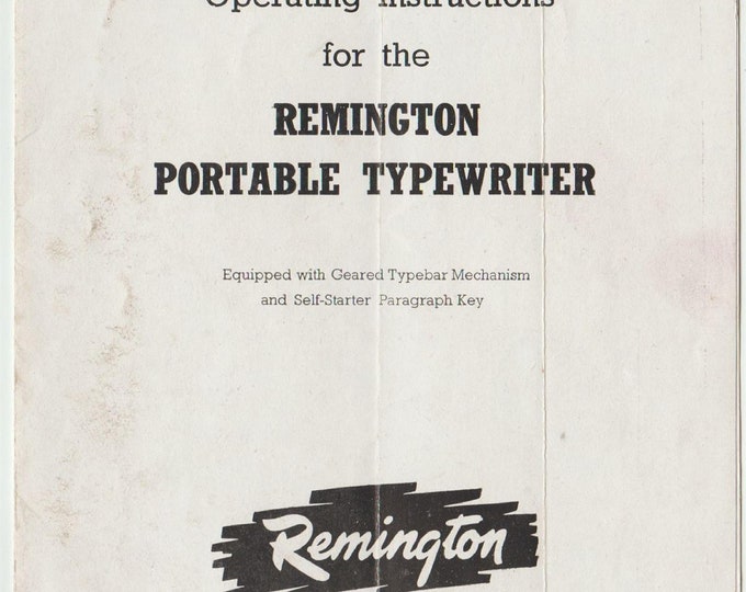 Remington Rand Portable Typewriter Instruction Manual - User Manual - Complete User Guide
