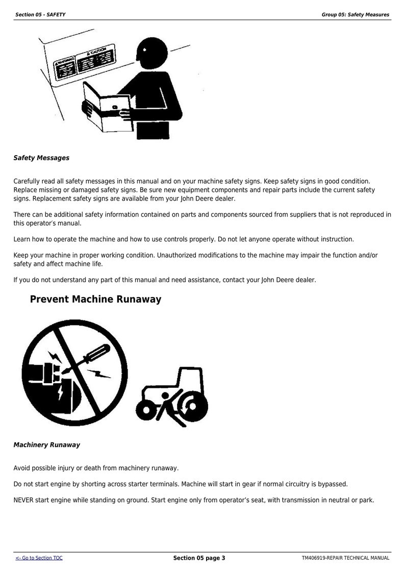 Pu&ograve; includere: Illustrazione in bianco e nero di un trattore con una persona al volante. Il trattore &egrave; in marcia e la persona tiene il volante. L'illustrazione &egrave; circondata da un cerchio rosso con una linea diagonale che la attraversa. Il testo "Prevent Machine Runaway" &egrave; scritto in nero sopra l'illustrazione.