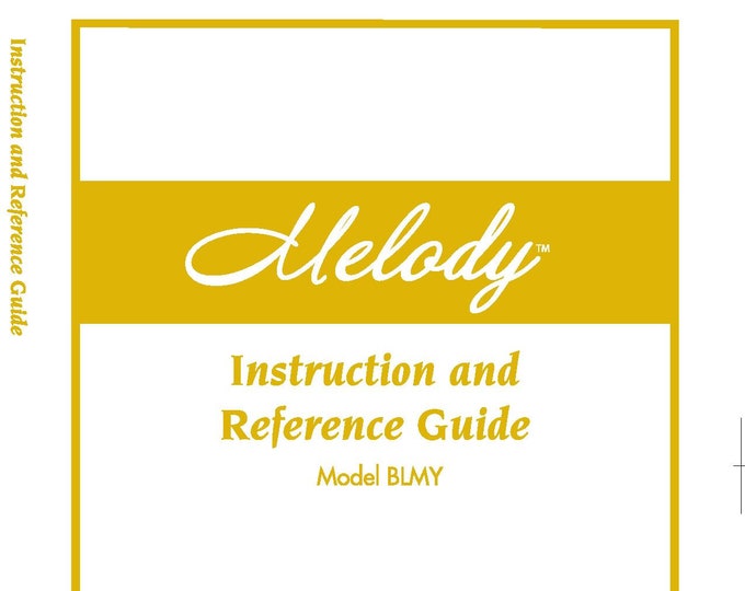 Baby Lock Melody BLMY Sewing Machine Instruction Manual - User Manual - Complete User Guide - English