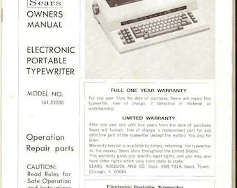 Sears Electronic Typewriter Instruction Manual - Complete User Guide (Digital PDF Download)