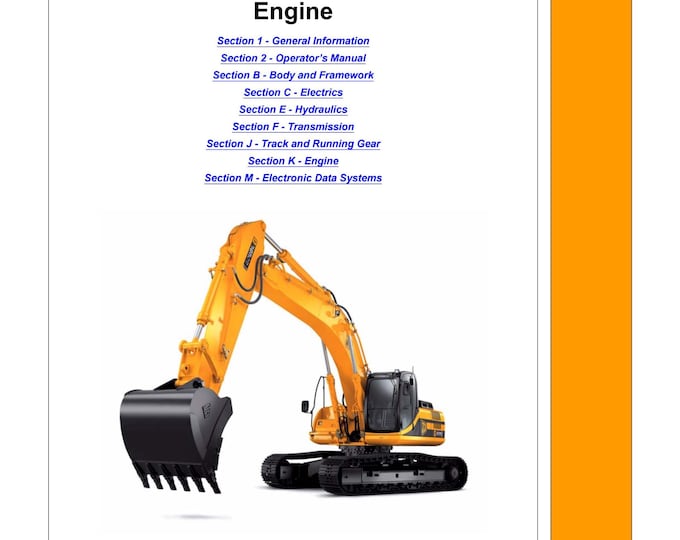 JCB JS300, JS330, JS360/370 - Tracked Excavators - Tier 2 JCB DieselMax Engine-Service Manual - Parts Manual - Owners Manual (PDF Download)