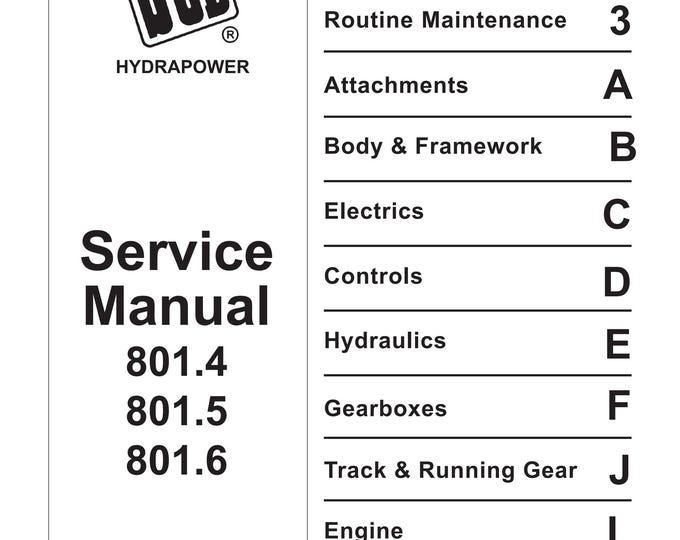 JCB 801.4 801.5 801.6 Service Manual (PDF Download)
