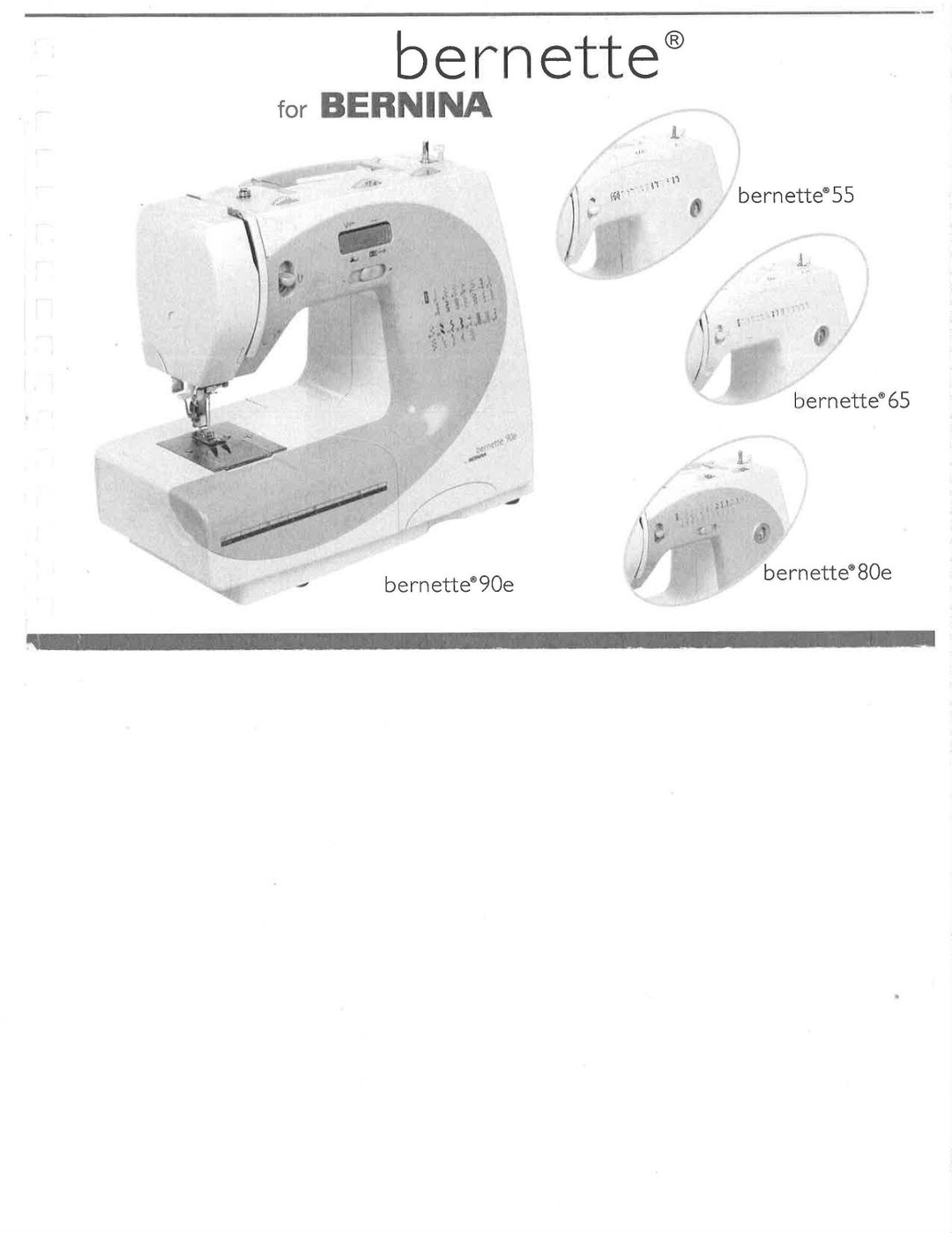 Bernette 55 65 80e 90e Sewing Machine Instruction Manual User Manual