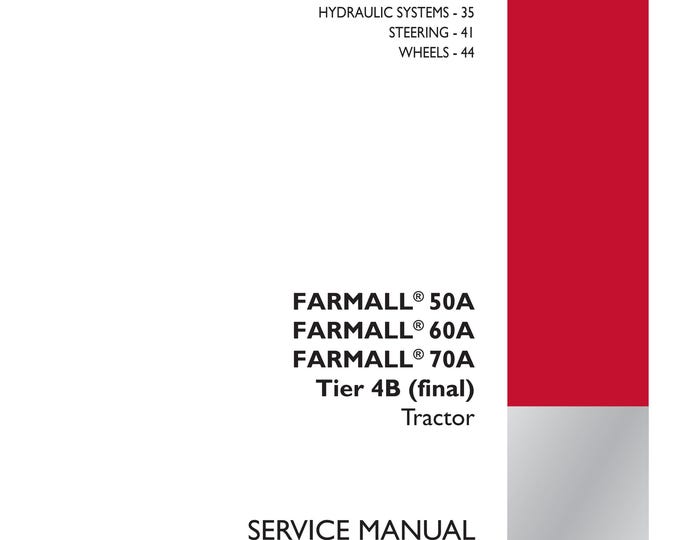 Case FARMALL 50A FARMALL  60A FARMALL 70A Tier 4B (final) Rear axle system - Service Manual  -Repair Manual-(Pdf Download)