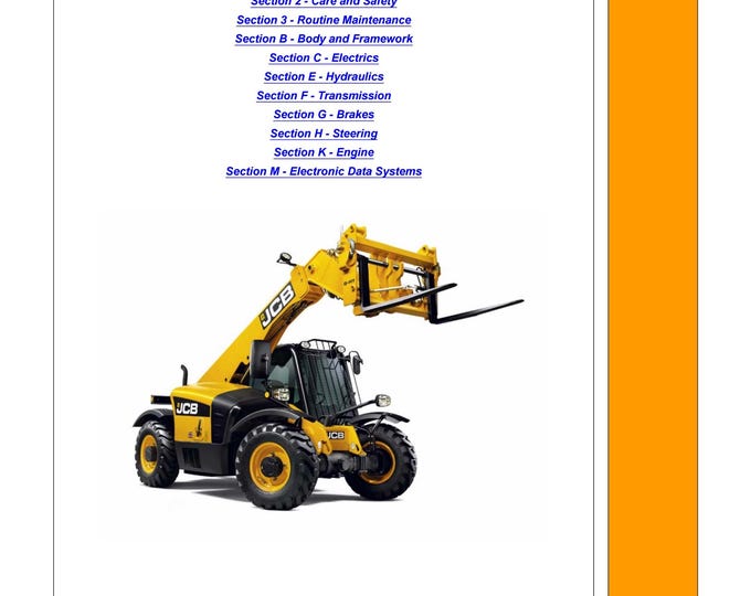 JCB  527-58 - Workshop Manual - Service Manual- Owners manual  (pdf Download)