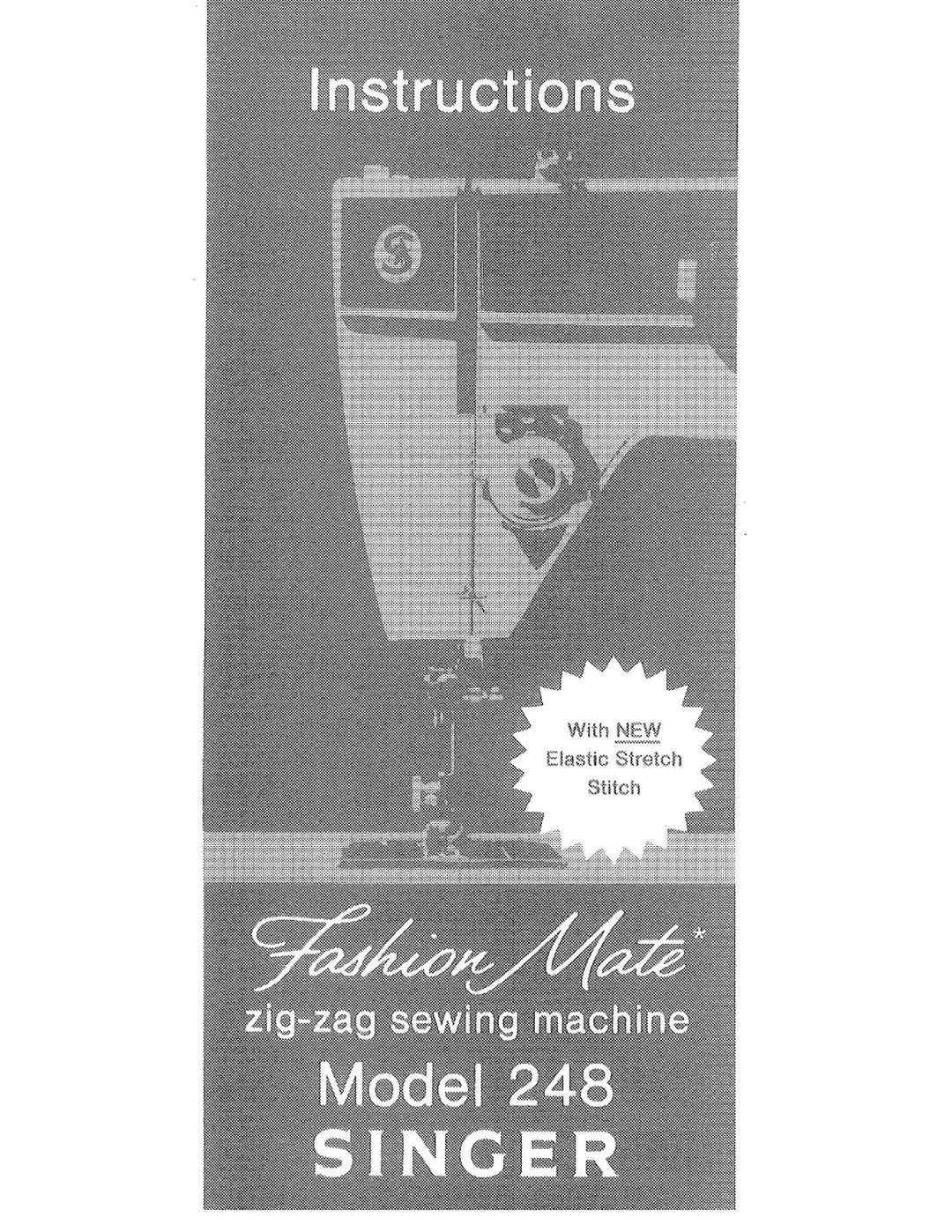 Singer 248 Fashion Mate Sewing Machine Instruction Manual User Manual