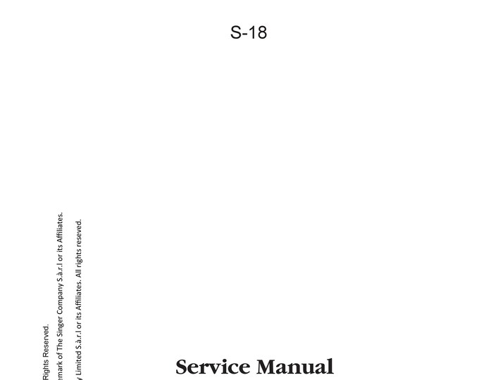 Singer-S-18-Service-Manual Repair Manual - English