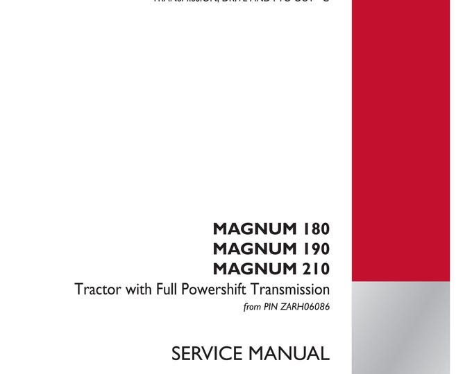 Case Magnum 180 Magnum 190 Magnum 210- FRONT AXLE - 10.A - Repair Manual- Service Manual(Pdf Download)