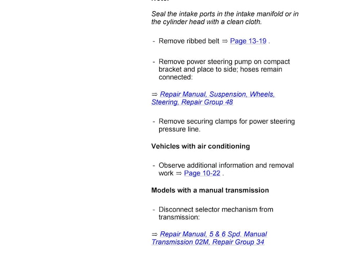 VW Golf 1999 - 2005 - Service Manual - Parts Manual - Owner manual - Pdf Download