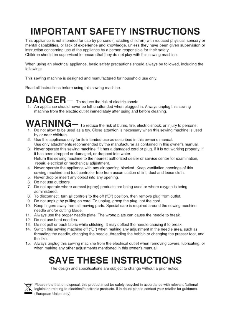 Necchi EX30 Sewing Machine Instruction Manual User Manual Etsy