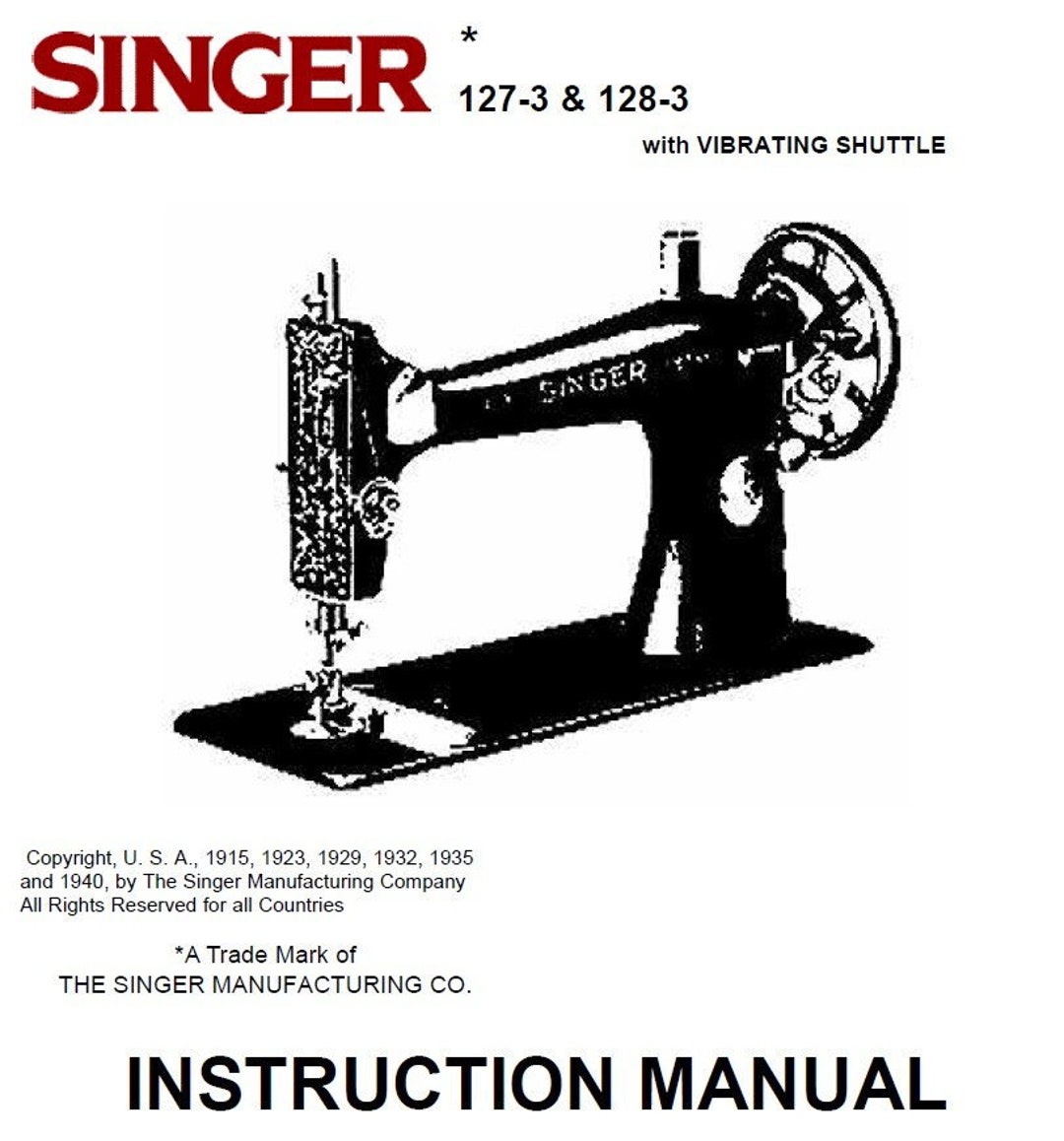 Singer 127 128 1273 1283 Sewing Machine Instruction Manual User Guide