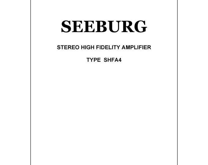 Seeburg- SHFA4  - Service Manual - Instruction Manual -  Wiring Diagram - Schematic - Operation Manual - Parts List