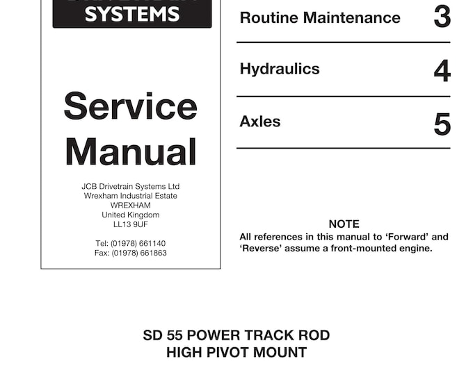 JCB 9803-9286 - Workshop Manual - Service Manual - Parts Manual - Owners Manual (PDF Download)