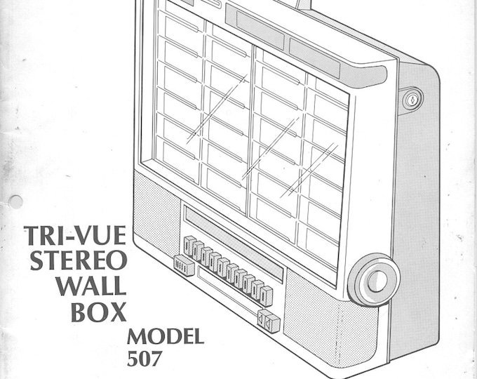 Rock-Ola - 507 Tri-Vue Wall Box - Service Manual - Instruction Manual -  Wiring Diagram - Schematic - Operation Manual - Parts List