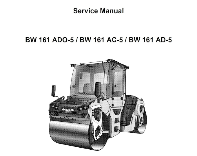 Bomag Tandem Vibratory Roller BW161 AC-5 Service Manual 00892549 02.2018  -  English (Pdf Download)
