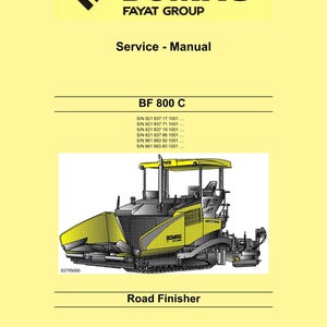 Bomag BF 800 C - サービスマニュアル - 修理マニュアル - ワークショップマニュアル - 英語