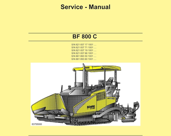 Bomag BF 800 C - Service Manual - Repair Manual - Workshop Manual - English