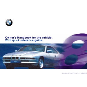 BMW 8er E31 840Ci-850CI-850CSI 1992-1999 Bedienungsanleitung - Englisch