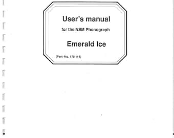 NSM Emerald Ice Phonograph User Manual (English)