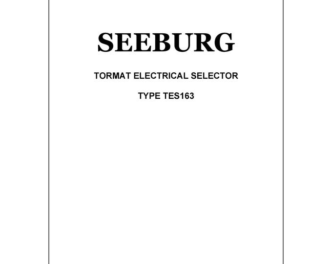 Seeburg TES163  - Operating Instructions- Service Manual - Instruction Manual -  Wiring Diagram - Schematic - Operation Manual