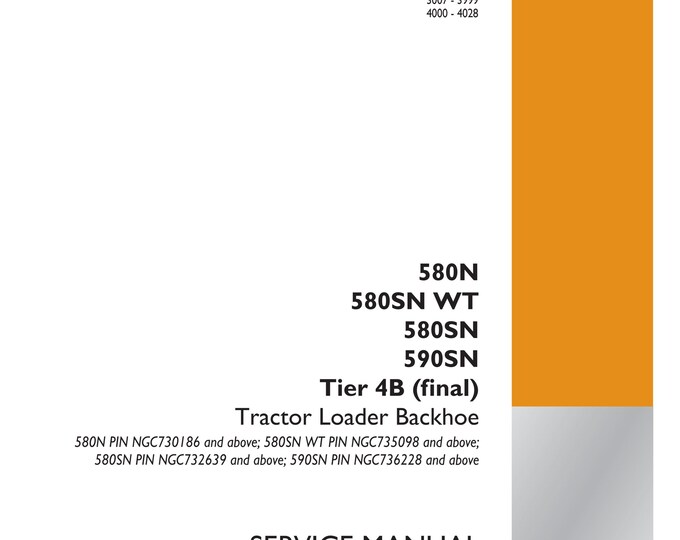 Case 580 580SN WT 580SN 590SN Tier 4B Tractor Loader Backhoe - Repair Manual - Service Manual-Shop Manual (Pdf Download)