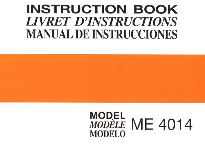 Janome ME 4014 Sewing Machine Instruction Manual - User Manual - Complete User Guide