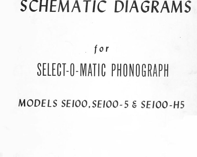 Seeburg- SE100 - SE100-5 - SE100-H5  - Service Manual - Instruction Manual -  Wiring Diagram - Schematic - Operation Manual - Parts List