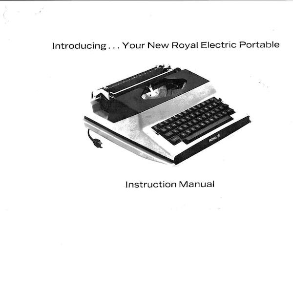 Royal Electric Portable Typewriter Instruction Manual - User Manual - Complete User Guide