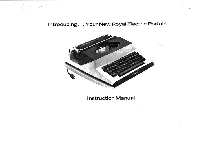 Royal Electric Portable Typewriter Instruction Manual - User Manual - Complete User Guide