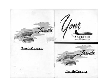 Smith Corona Skyriter 1955 Typewriter Instruction Manual (Digital PDF Download)