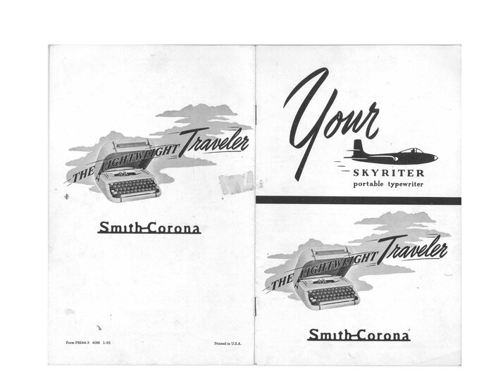 Smith Corona Skyriter 1955 Typewriter Instruction Manual - User Manual - Complete User Guide