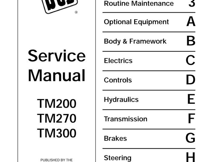 JCB TM200 TM270 TM300 9803-4225 - Workshop Manual - Service Manual - Parts Manual - Owners Manual (PDF Download)