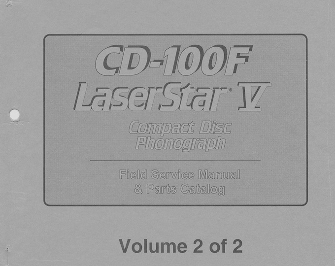 ROWE - CD-100F - Laser star 5 - VOLUME 2 - Service Manual - User Manual - Parts List - English