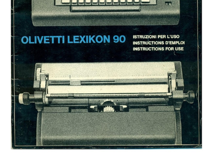 Olivetti Lexikon 90  Typwriter Instruction Manual - User Manual - Complete User Guide
