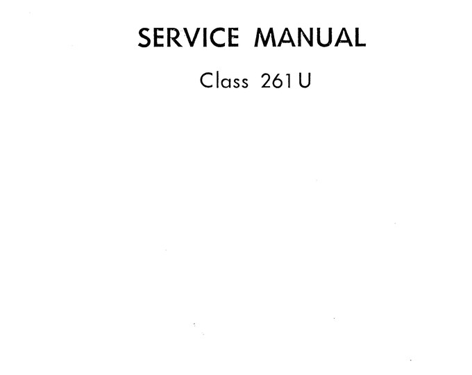 Singer-Class-261U-261U11-261U12-261U13-261U41-Service-Manual Repair Manual - English