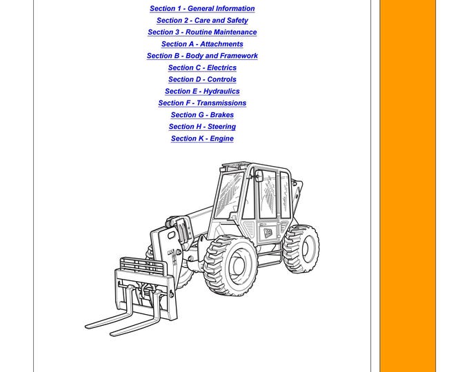 JCB 506C 506CHL 508C Loadall 9803-3640U - Workshop Manual - Service Manual - Parts Manual - Owners Manual (PDF Download)