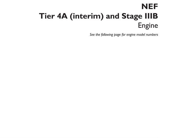 CNH NEF  Tier 4B (final) and Stage IIIB - Repair Manual - Service Manual-(Pdf Download)