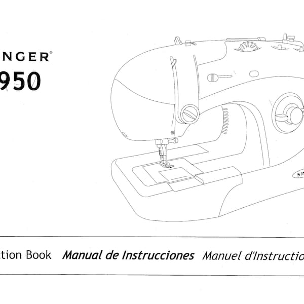 Singer 2950 Sewing Machine Instruction Manual - User Manual - Complete User Guide - English - French - Spanish